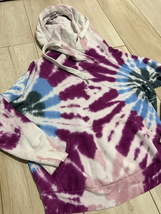 NSF SoulCycle Exclusive Tie-Dye Pullover Hoodie in Purple Blue Gray White Small - Picture 1 of 6